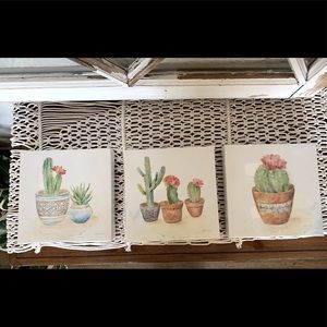 Set of Three Succulent Canvas Decor